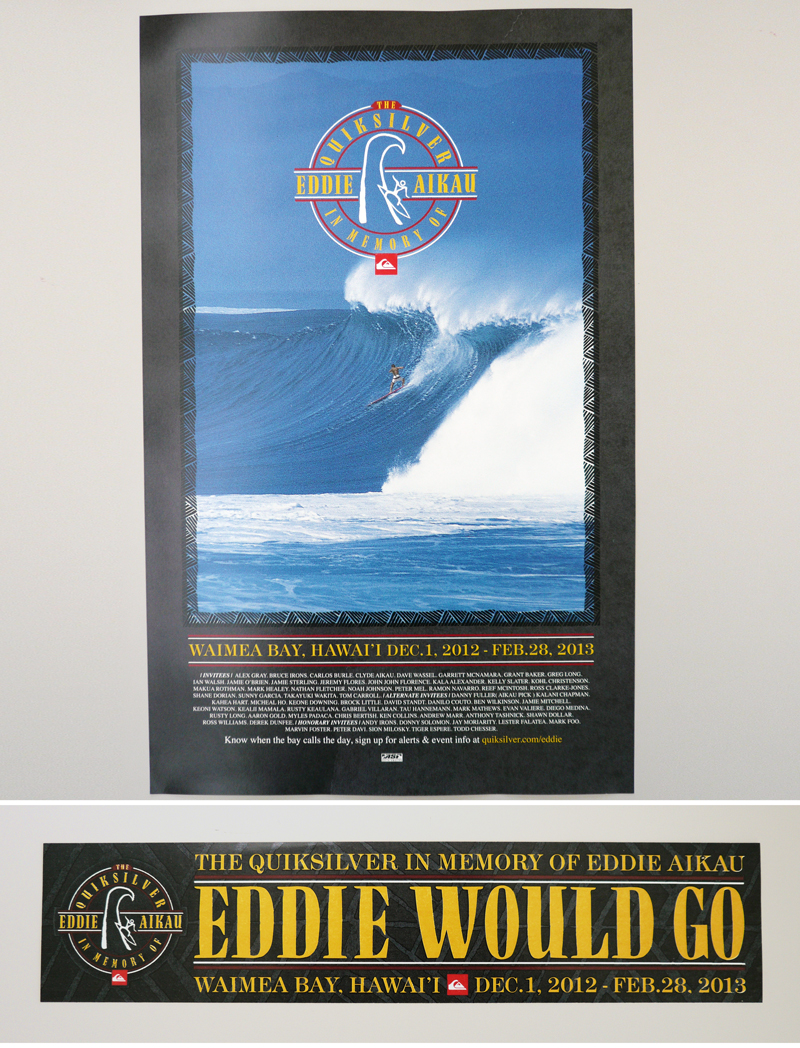 The Quiksilver In Memory Of Eddie Aikau」ポスター＆ステッカーSet